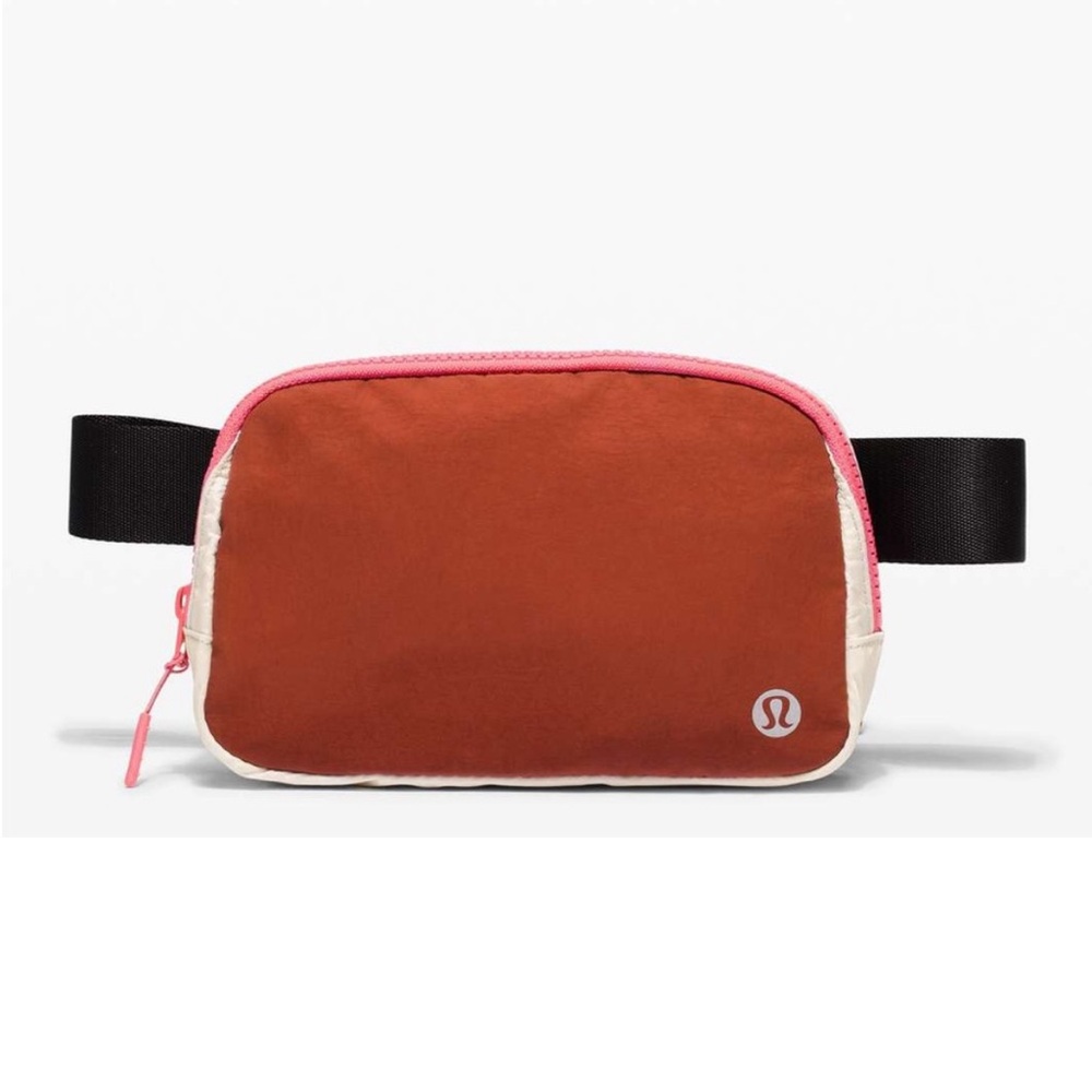Lululemon Everywhere Belt Bag 1L Dark Terracotta White Opal Pink Zip Pockets
